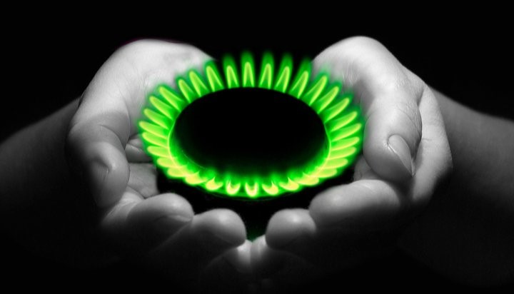 green gas flame